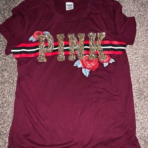 Victoria’s Secret PINK Gold/Roses Embroidered Top